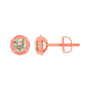Round Brilliant-Cut Diamond Solitaire Milgrain Stud Earrings in Sterling Silver, photo 10