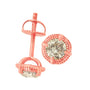 Round Brilliant-Cut Diamond Solitaire Milgrain Stud Earrings in Sterling Silver, photo 34