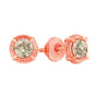 Round Brilliant-Cut Diamond Solitaire Milgrain Stud Earrings in Sterling Silver, photo 41