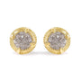 Round Brilliant-Cut Diamond Solitaire Milgrain Stud Earrings in Sterling Silver, photo 8