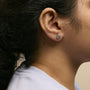 Round Brilliant-Cut Diamond Solitaire Milgrain Stud Earrings in Sterling Silver, photo 24