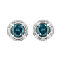 Aretes de botón solitarios milgrain modernos de 4 garras con diamantes de color tratados en plata de ley, foto 10
