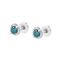 Aretes de botón solitarios milgrain modernos de 4 garras con diamantes de color tratados en plata de ley, foto 20