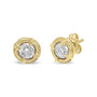 Round Brilliant-Cut Diamond Solitaire Milgrain Stud Earrings in Sterling Silver, photo 6