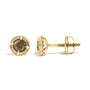 Round Brilliant-Cut Diamond Solitaire Milgrain Stud Earrings in Sterling Silver, photo 25