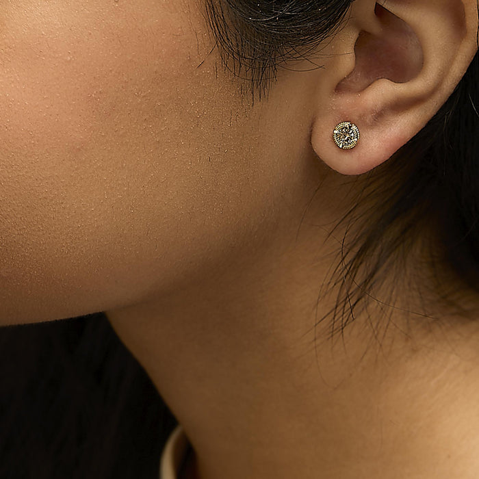 Round Brilliant-Cut Diamond Solitaire Milgrain Stud Earrings in Sterling Silver, photo 17