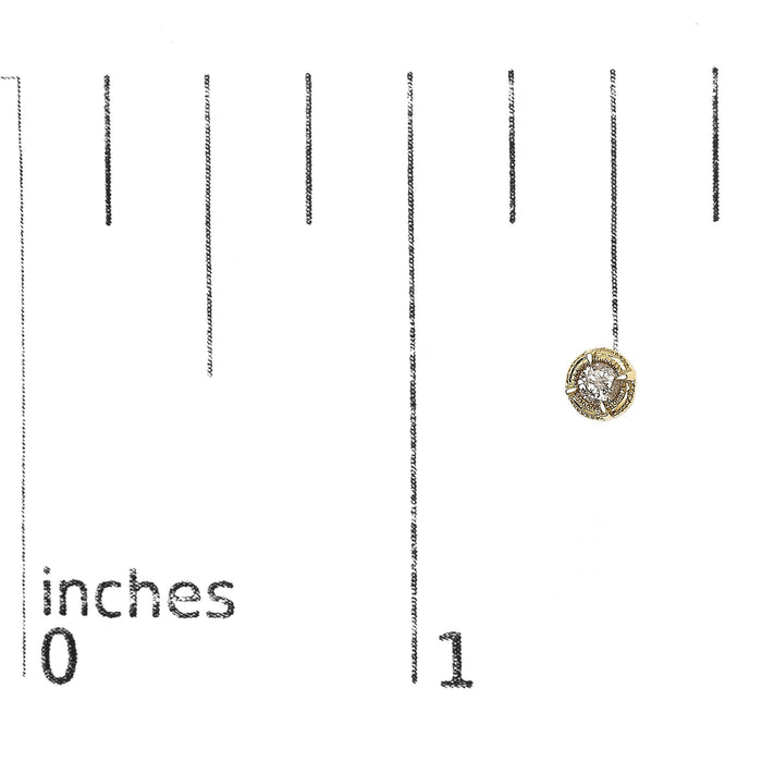 Round Brilliant-Cut Diamond Solitaire Milgrain Stud Earrings in Sterling Silver, photo 43