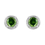 Aretes de botón solitarios milgrain modernos de 4 garras con diamantes de color tratados en plata de ley, foto 5