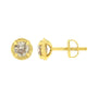 Round Brilliant-Cut Diamond Solitaire Milgrain Stud Earrings in Sterling Silver, photo 12