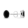 Prong-Set Treated Black Oval Diamond Stud Earrings in Sterling Silver, photo 14
