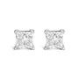 Princess-Cut Lab-Grown Diamond Solitaire Stud Earrings in 14K White Gold, photo 1