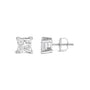 Princess-Cut Lab-Grown Diamond Solitaire Stud Earrings in 14K White Gold, photo 8