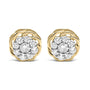 1/2 Ct. T.W. Diamond Cluster Stud Earrings in 10K Yellow Gold-Plated Sterling Silver, photo 1
