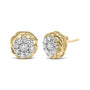 1/2 Ct. T.W. Diamond Cluster Stud Earrings in 10K Yellow Gold-Plated Sterling Silver, photo 2