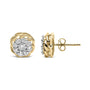 1/2 Ct. T.W. Diamond Cluster Stud Earrings in 10K Yellow Gold-Plated Sterling Silver, photo 4