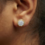 1/2 Ct. T.W. Diamond Cluster Stud Earrings in 10K Yellow Gold-Plated Sterling Silver, photo 3