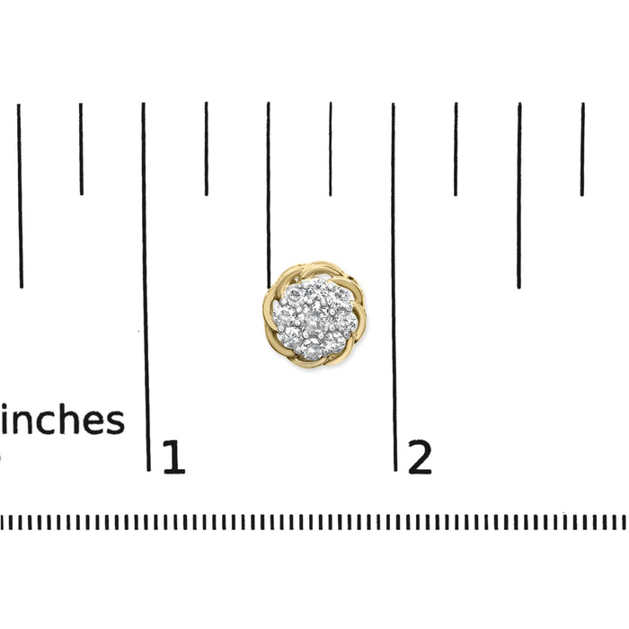 1/2 Ct. T.W. Diamond Cluster Stud Earrings in 10K Yellow Gold-Plated Sterling Silver, photo 5