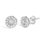 Aretes de botón solitario Miracle-Set con halo y diamantes de 1/4 ct. p.t. en plata de ley, foto 2