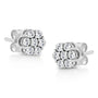 Aretes de botón de flor de garras con diamantes redondos de 1/2 ct. p.t. en oro blanco de 14K, foto 4