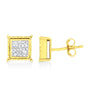 Princess-Cut Diamond Square Stud Earrings in 14K Yellow Gold, photo 8