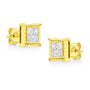 Princess-Cut Diamond Square Stud Earrings in 14K Yellow Gold, photo 10