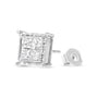 Aretes de botón cuádruples ondulados con diamantes cultivados en laboratorio de 2 ct. p.t. en oro blanco de 14K, foto 5