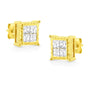 Princess-Cut Diamond Square Stud Earrings in 14K Yellow Gold, photo 7
