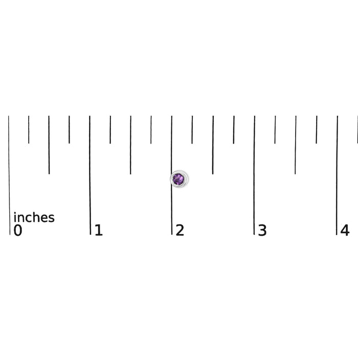 Bezel-Set 3.5mm Created Gemstone Solitaire Stud Earrings in Sterling Silver, photo 19