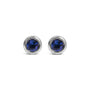 Bezel-Set 3.5mm Created Gemstone Solitaire Stud Earrings in Sterling Silver, photo 2