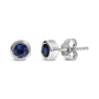 Bezel-Set 3.5mm Created Gemstone Solitaire Stud Earrings in Sterling Silver, photo 6