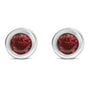 Bezel-Set 3.5mm Created Gemstone Solitaire Stud Earrings in Sterling Silver, photo 3