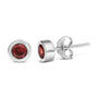 Bezel-Set 3.5mm Created Gemstone Solitaire Stud Earrings in Sterling Silver, photo 7