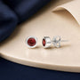 Bezel-Set 3.5mm Created Gemstone Solitaire Stud Earrings in Sterling Silver, photo 16