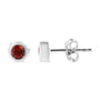Bezel-Set 3.5mm Created Gemstone Solitaire Stud Earrings in Sterling Silver, photo 8