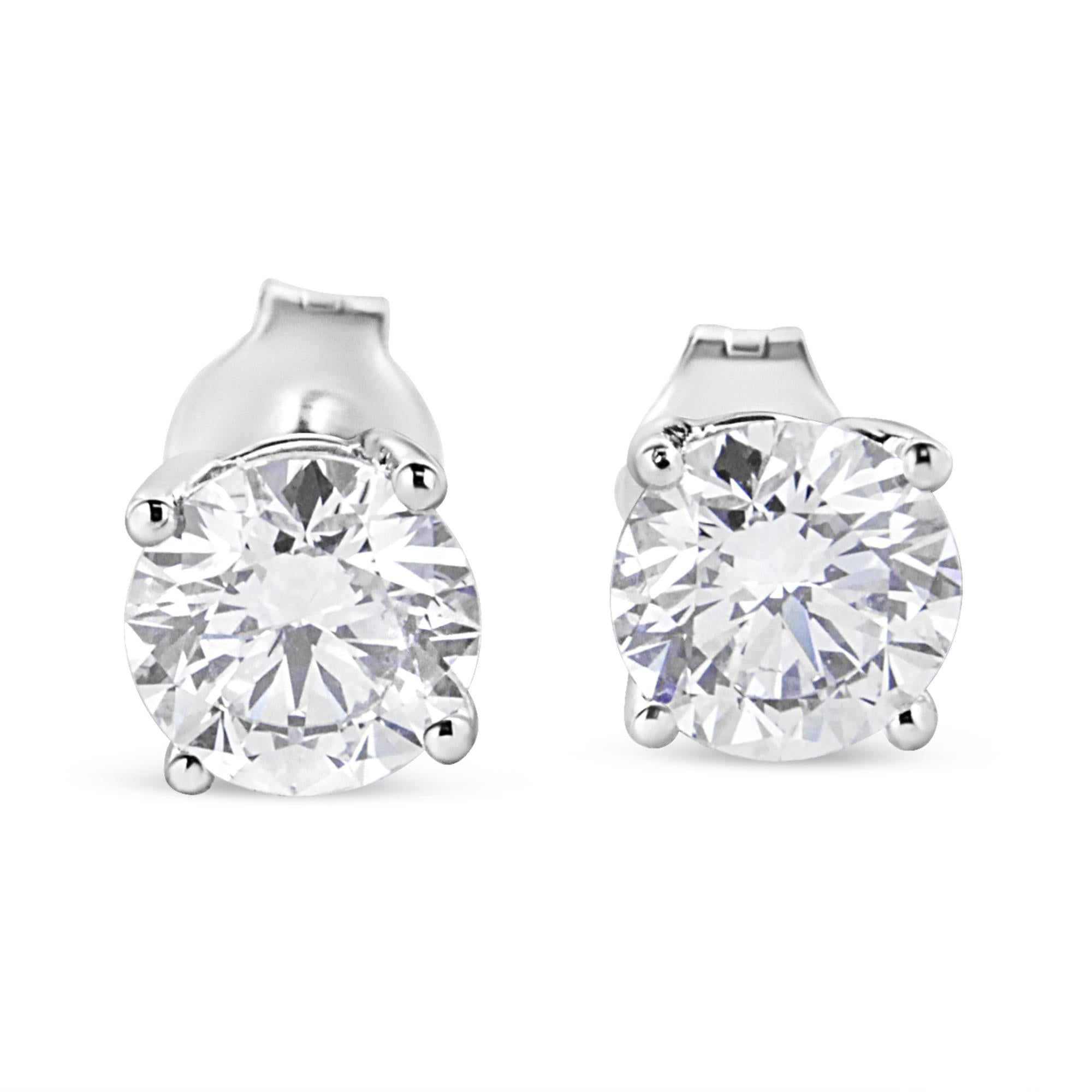 1 3/4 Ct. T.W. Lab-Grown Round Brilliant Diamond Solitaire Stud Earrings in 14K White Gold, photo 1
