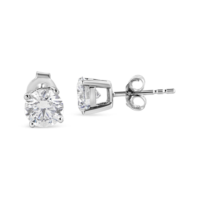 1 3/4 Ct. T.W. Lab-Grown Round Brilliant Diamond Solitaire Stud Earrings in 14K White Gold, photo 4