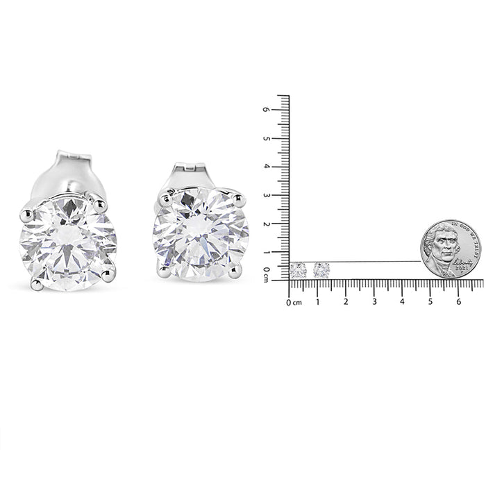 1 3/4 Ct. T.W. Lab-Grown Round Brilliant Diamond Solitaire Stud Earrings in 14K White Gold, photo 5