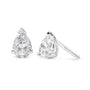 Pear Shape Solitaire Lab-Grown Diamond Stud Earrings in 14K White Gold, photo 2