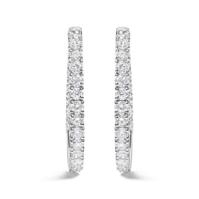 5 Ct. T.W. 50-Stone Lab-Grown Diamond Inside Out Hoop Earrings in 14K White Gold, photo 1