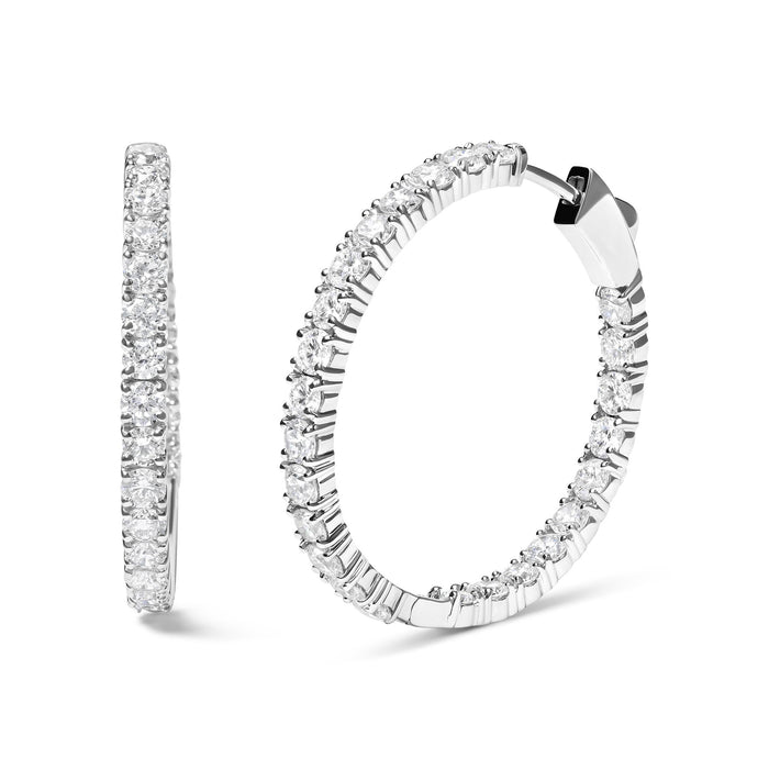 5 Ct. T.W. 50-Stone Lab-Grown Diamond Inside Out Hoop Earrings in 14K White Gold, photo 2