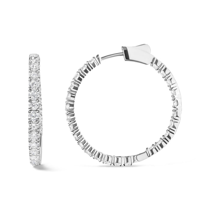 5 Ct. T.W. 50-Stone Lab-Grown Diamond Inside Out Hoop Earrings in 14K White Gold, photo 4