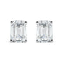 Aretes de botón solitarios con diamantes talla esmeralda cultivados en laboratorio de 2 ct. p.t. en oro blanco de 14K, foto 1