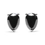 Aretes de botón con diamantes negros tratados talla pera de 2 ct. p.t. en oro blanco de 14K, foto 1