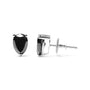 Aretes de botón con diamantes negros tratados talla pera de 2 ct. p.t. en oro blanco de 14K, foto 4