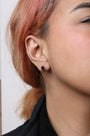 Aretes de botón con diamantes negros tratados talla pera de 2 ct. p.t. en oro blanco de 14K, foto 3