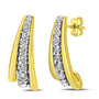Aretes de aro Huggie graduados con diamantes redondos de 0.50 ct. p.t. en plata de ley bañada en oro amarillo de 10K, foto 1