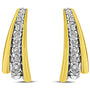 Aretes de aro Huggie graduados con diamantes redondos de 0.50 ct. p.t. en plata de ley bañada en oro amarillo de 10K, foto 2