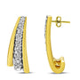 Aretes de aro Huggie graduados con diamantes redondos de 0.50 ct. p.t. en plata de ley bañada en oro amarillo de 10K, foto 4