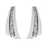 Aretes de aro Huggie graduados con diamantes redondos de 1 ct. p.t. en plata de ley, foto 2