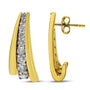 Aretes de botón Huggie graduados con diamantes redondos de 1 ct. p.t. en plata de ley bañada en oro amarillo de 10K, foto 4